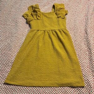 Women’s Yellow Ruffle Sleeve Dress